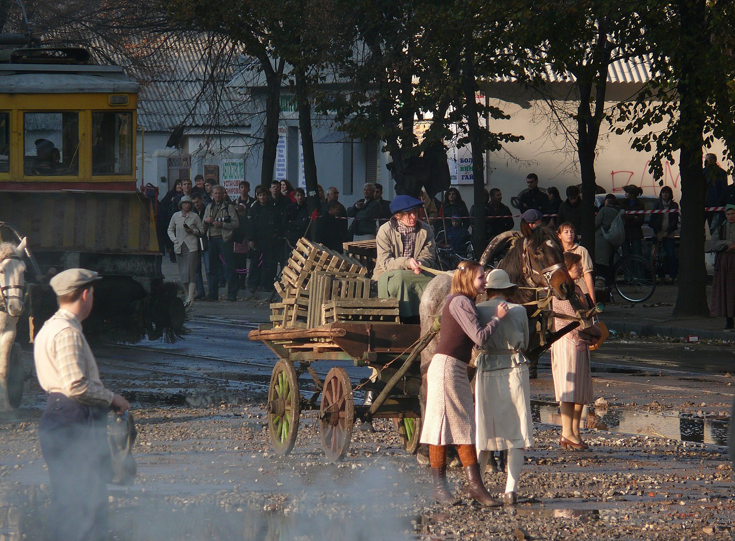 On the set of "Dau"