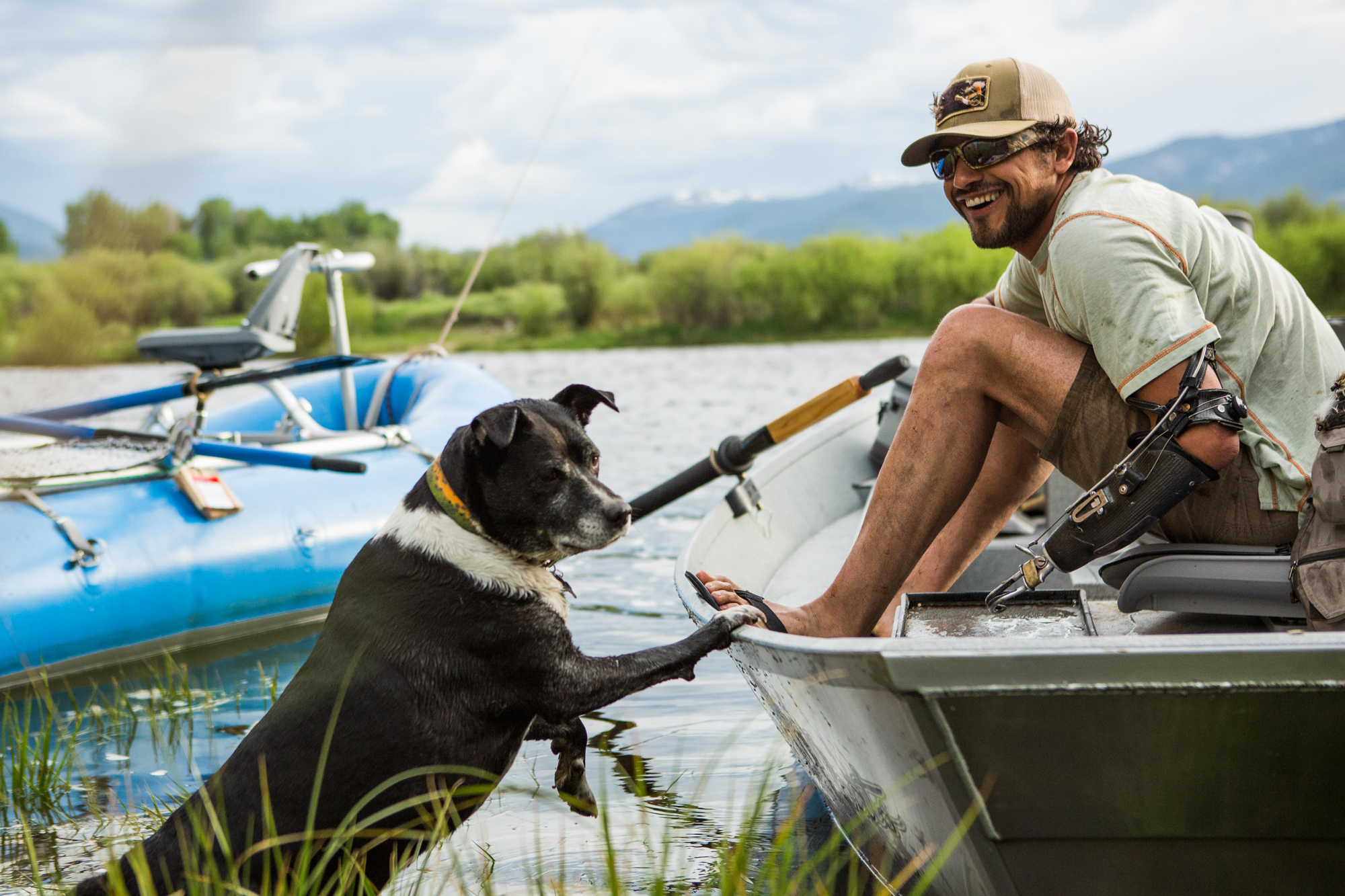 Eduardo Garcia and his dog, Veda