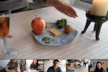 A digital seder held via Zoom.