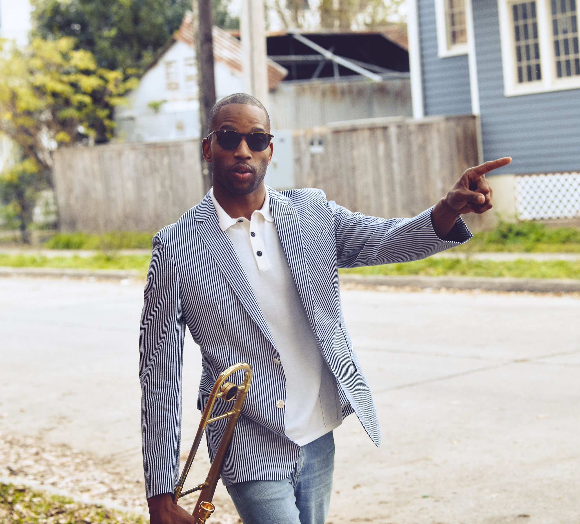 Trombone Shorty in Salvatore Ferragamo, Rag & Bone, and BOSS in Treme