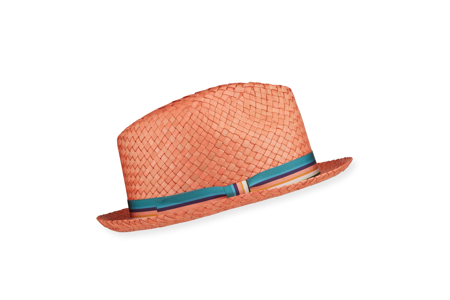 Woven Straw Fedora Hat w/ Striped Band
Paul Smith