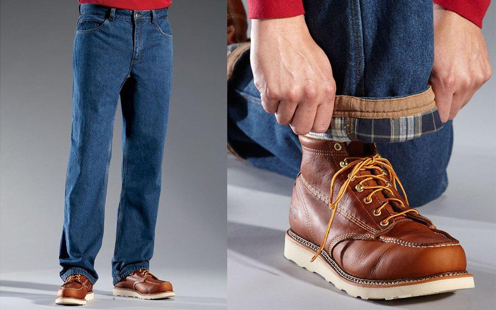 Duluth Trading Co. flannel lined jeans for men