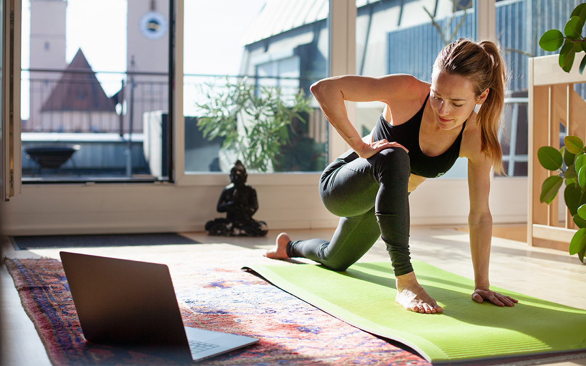 Woman practicing yoga