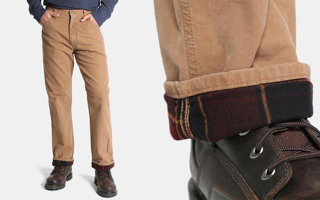 Wrangler flannel lined jeans for men