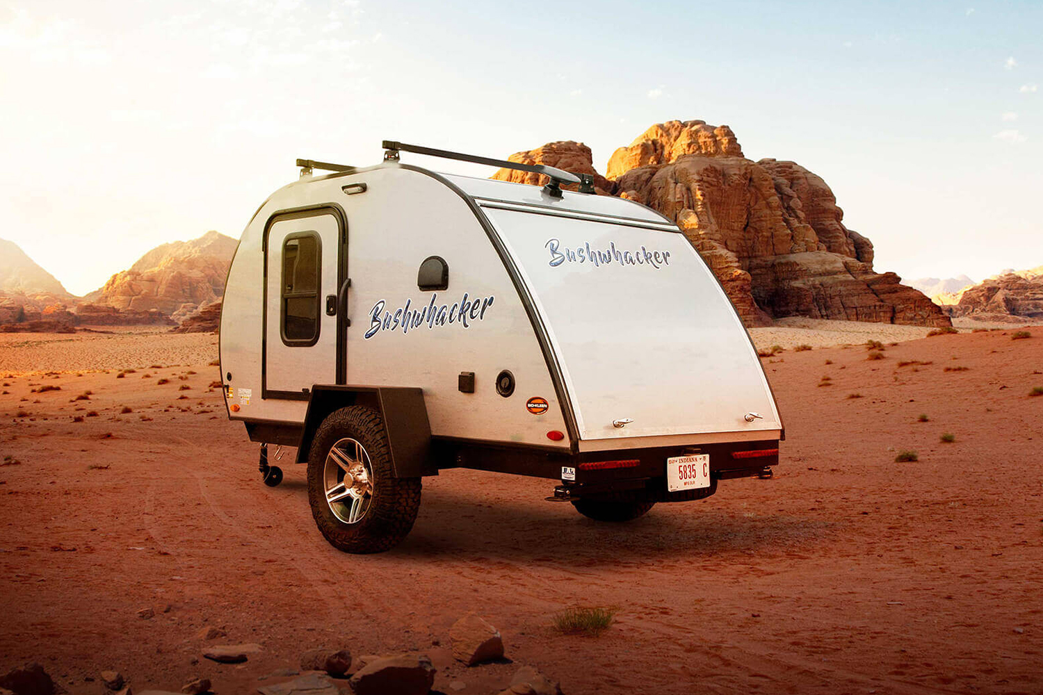 Braxton Creek Bushwhacker Teardrop in the desert