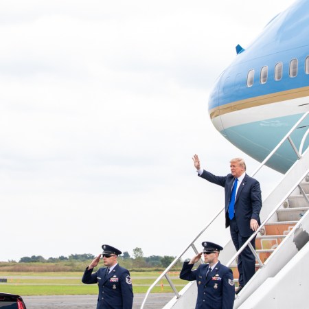 President Donald J. Trump arrives into Philadelphia, PA