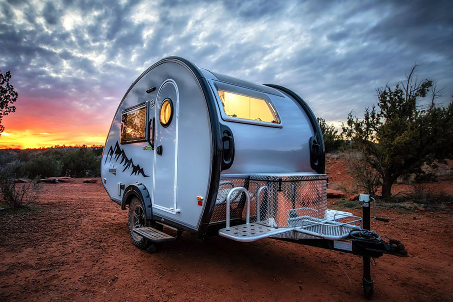 nüCamp RV TAB teardrop trailer in the outdoors