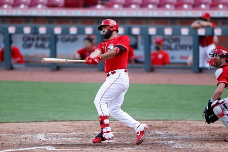 Slugger Eugenio Suarez of Cincinnati will try to lead the Reds to the playoffs.   (Joe Robbins/Getty)