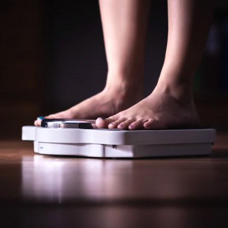 Person standing on a scale