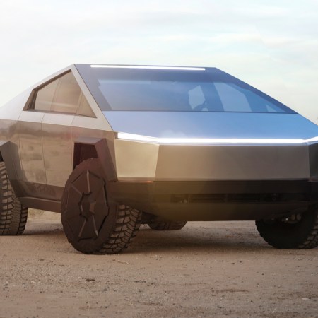 Tesla Cybertruck sitting in the desert