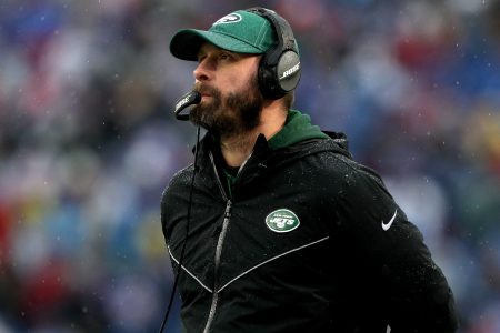 Head coach Adam Gase of the New York Jets looks on during the first quarter of a game. (Bryan M. Bennett/Getty)