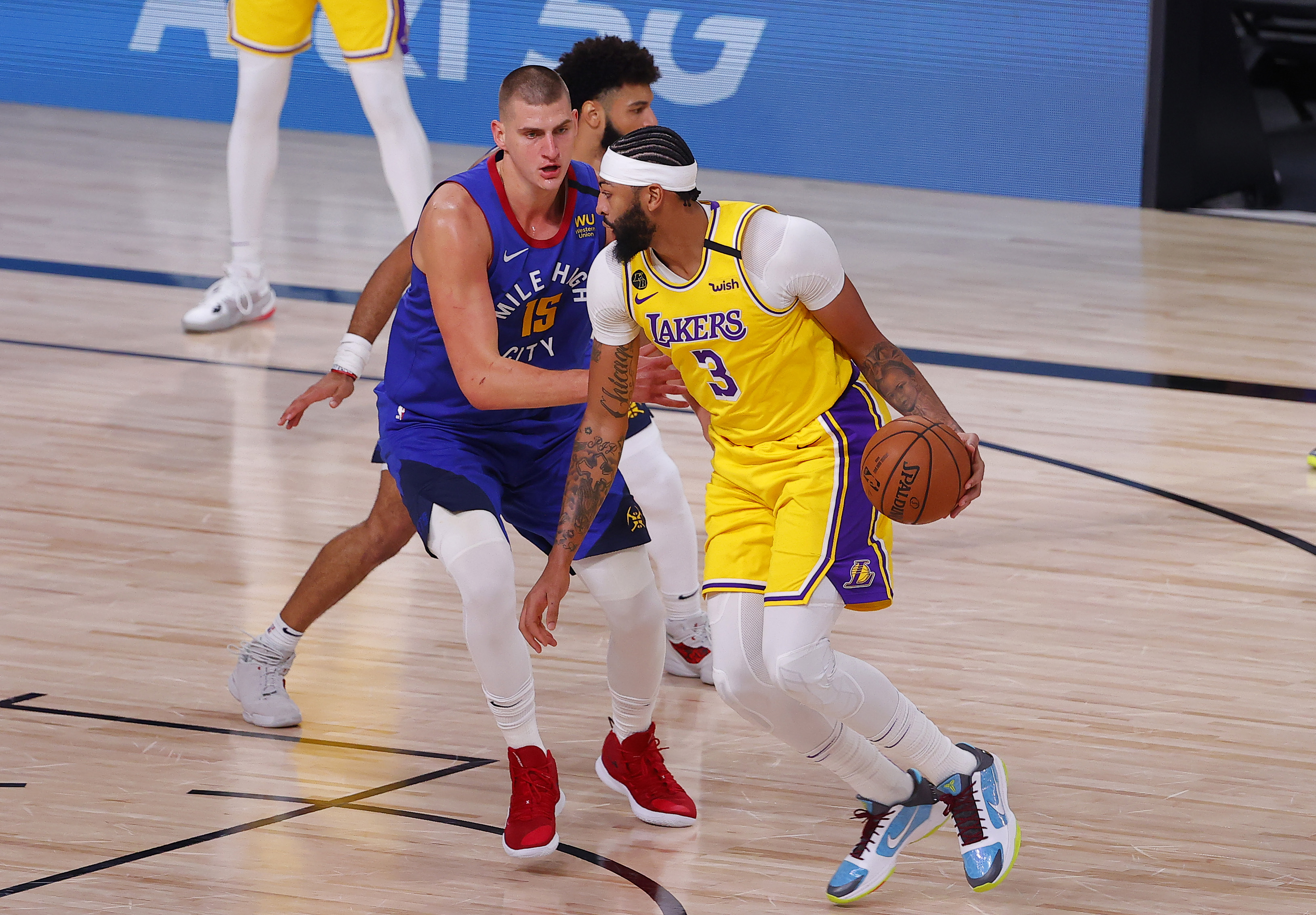 The Los Angeles Lakers defeated the Denver Nuggets 126-114 in Game One