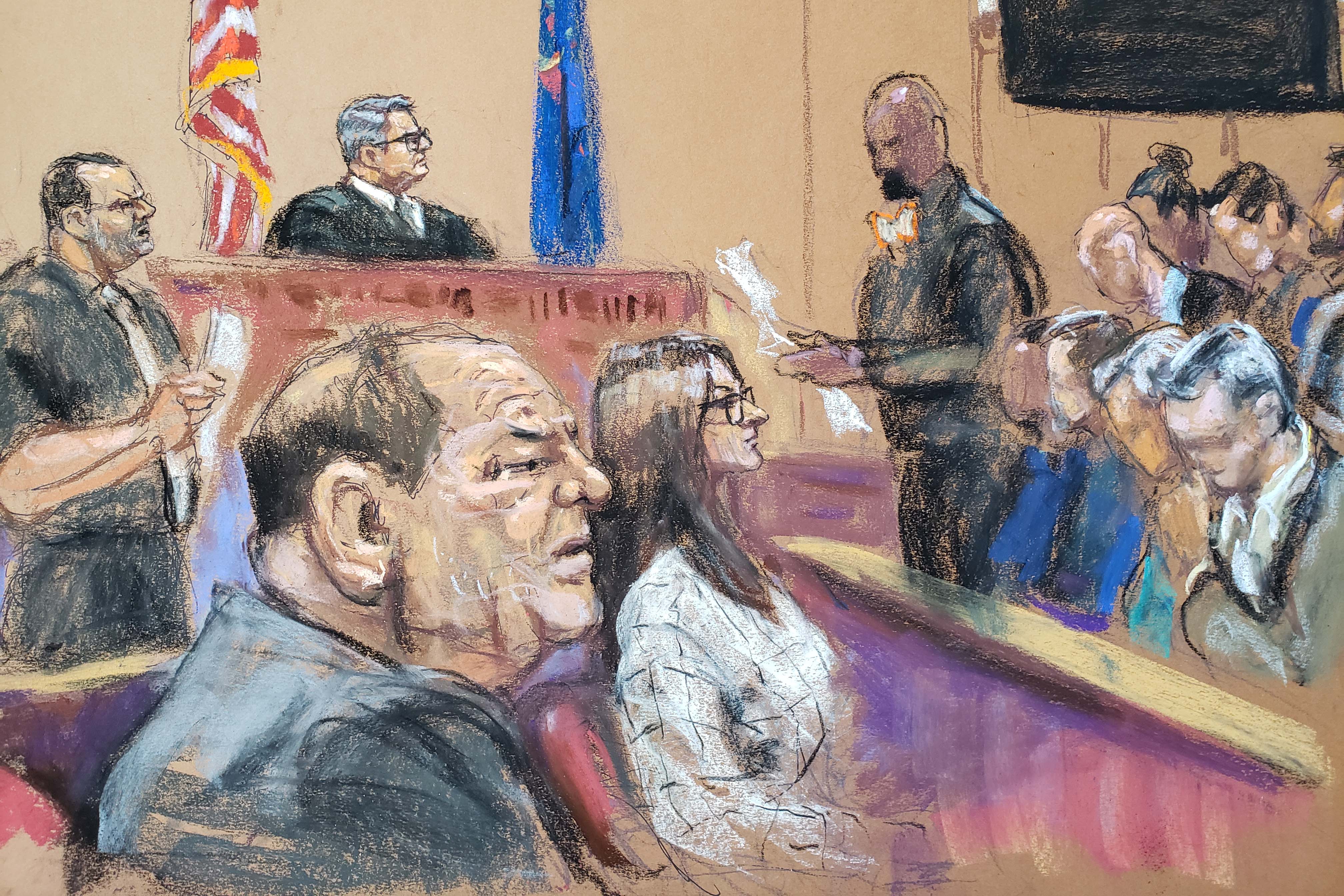 The Harvey Weinstein verdict, as drawn by Jane Rosenberg