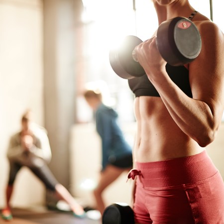 lifting weights at gym