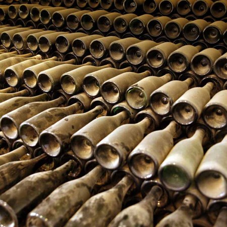 Dusty booze bottles