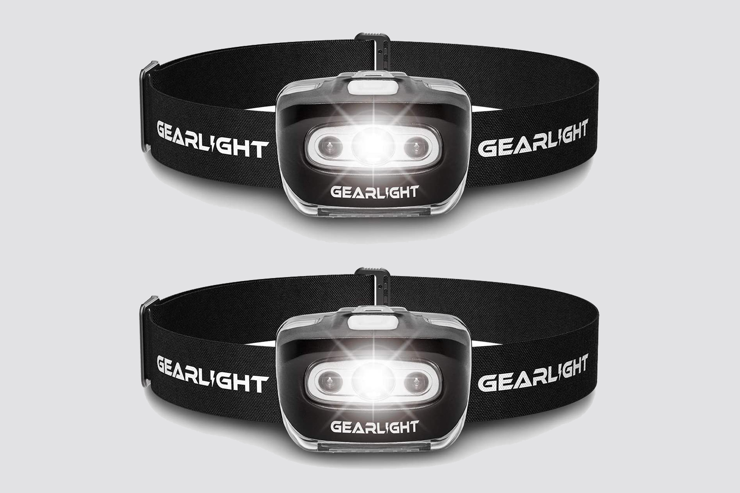 GearLight LED Headlamp Flashlight S500 [2 PACK] - Running, Camping, and Outdoor Headlamps - Best Head Lamp with Red Safety Light for Adults and Kids