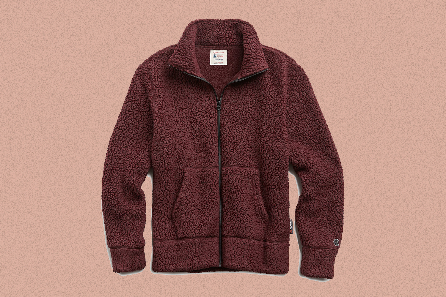 Todd Snyder and Champion Full Zip Polartec Fleece Jacket in raisin