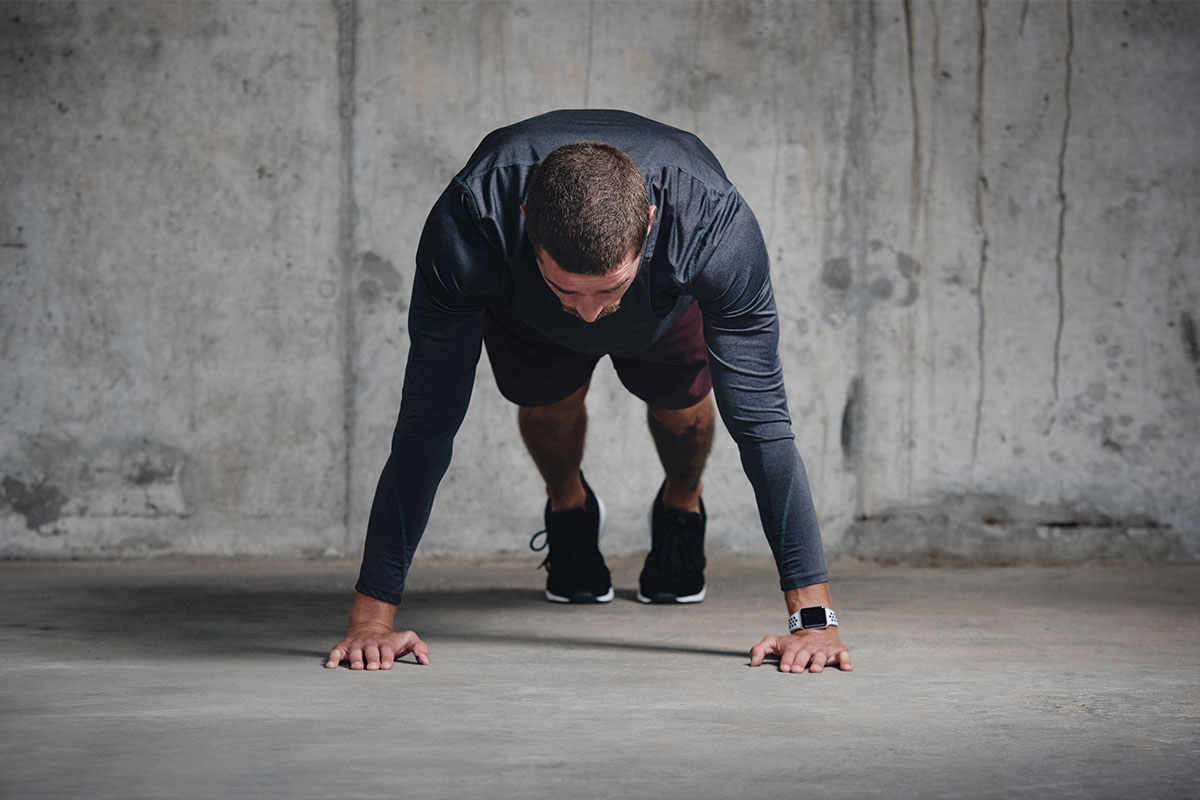 man doing plank