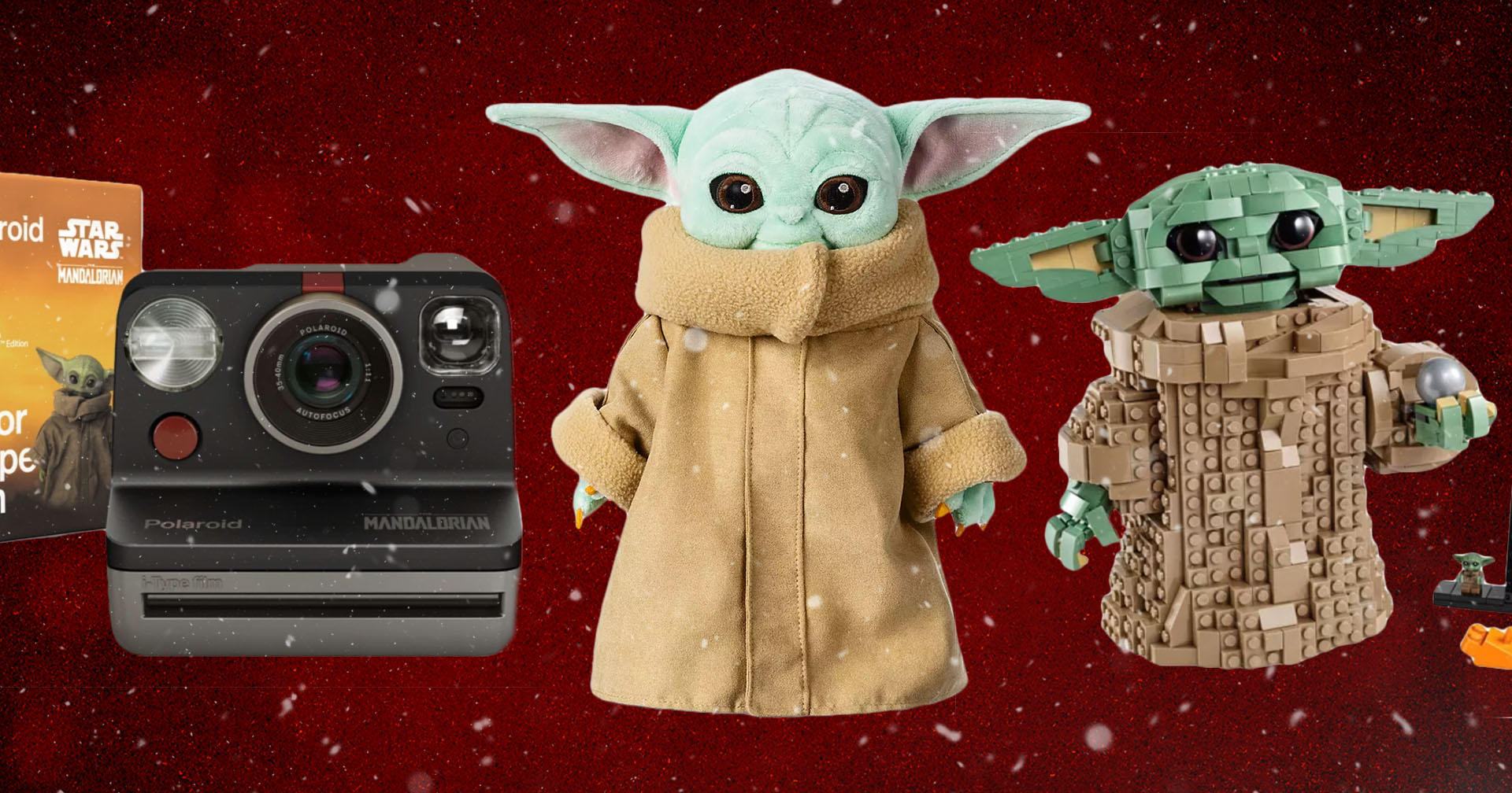 Baby Yoda cameras, plush toys and legos