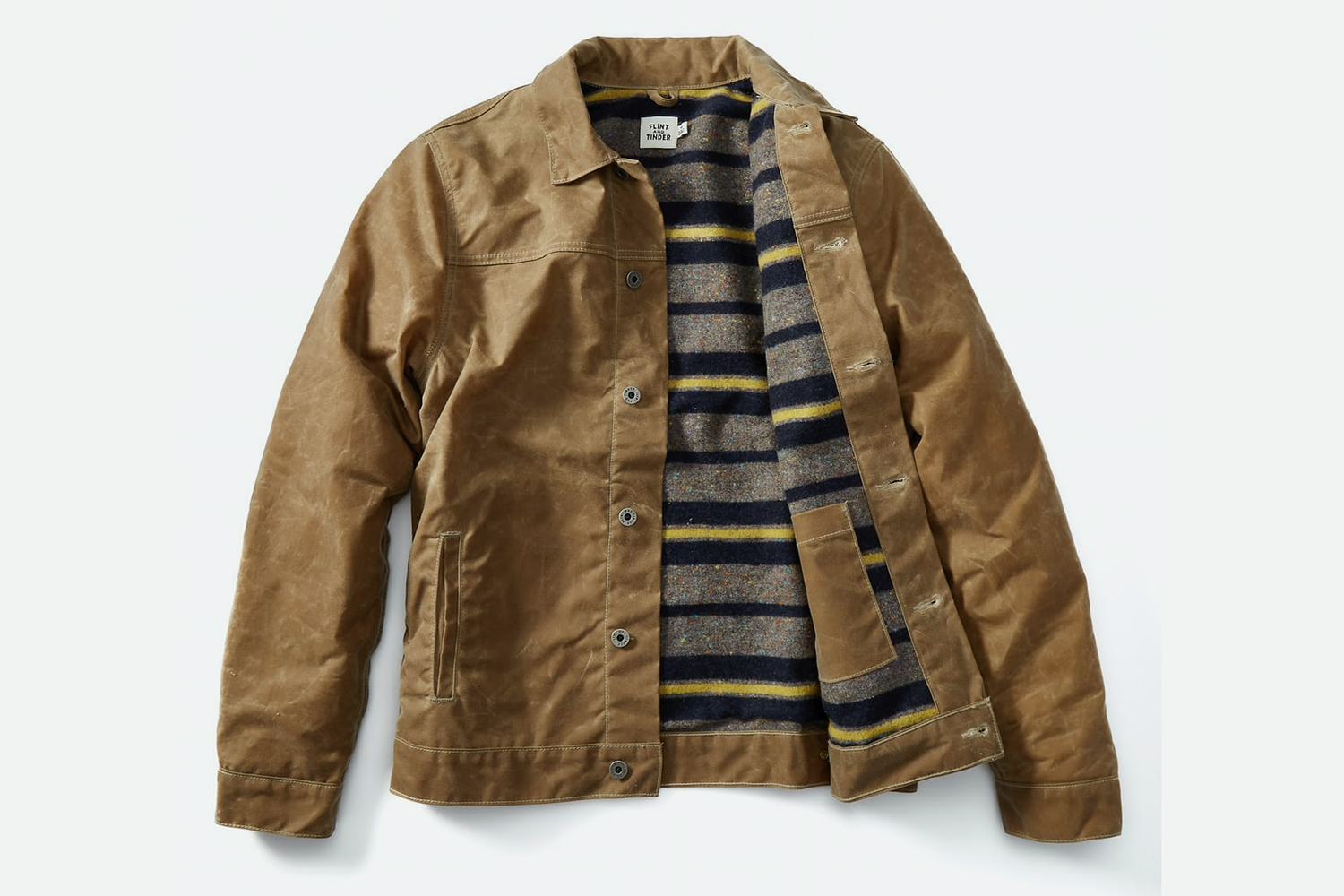 Flint and Tinder Wool-lined Waxed Trucker Jacket