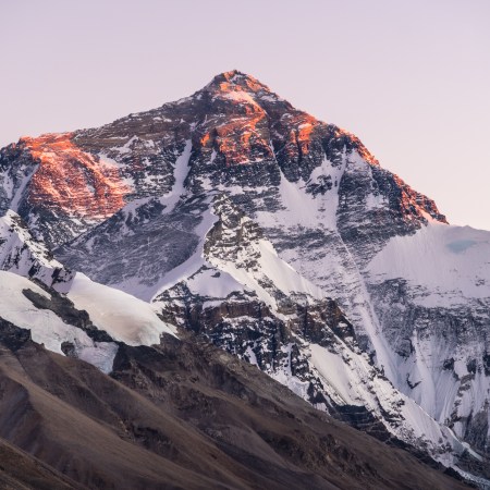 Sunset over Mt Everest from Tibet