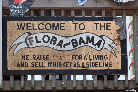 The Flora-Bama bar located on the Florida-Alabama border line