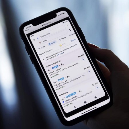 Google Maps transit information