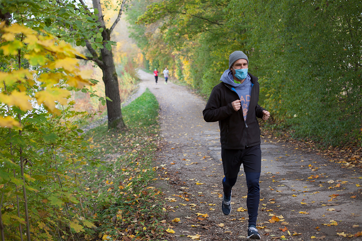 running with mask