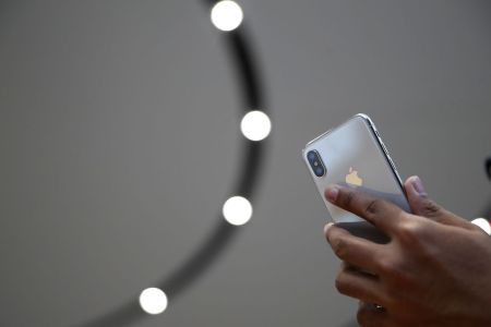 iPhone being held