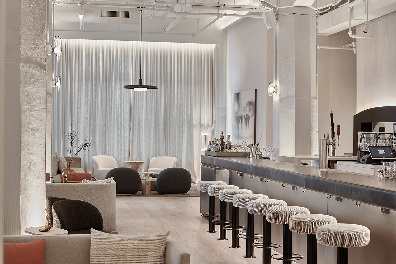 The bar and lounge