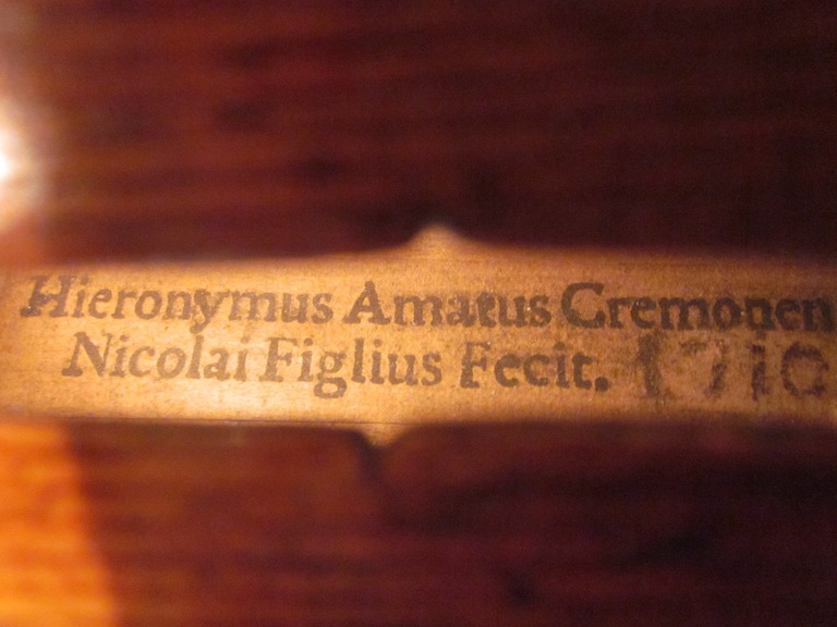 Detail from 1710 violin