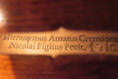 Detail from 1710 violin