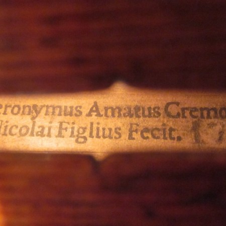 Detail from 1710 violin