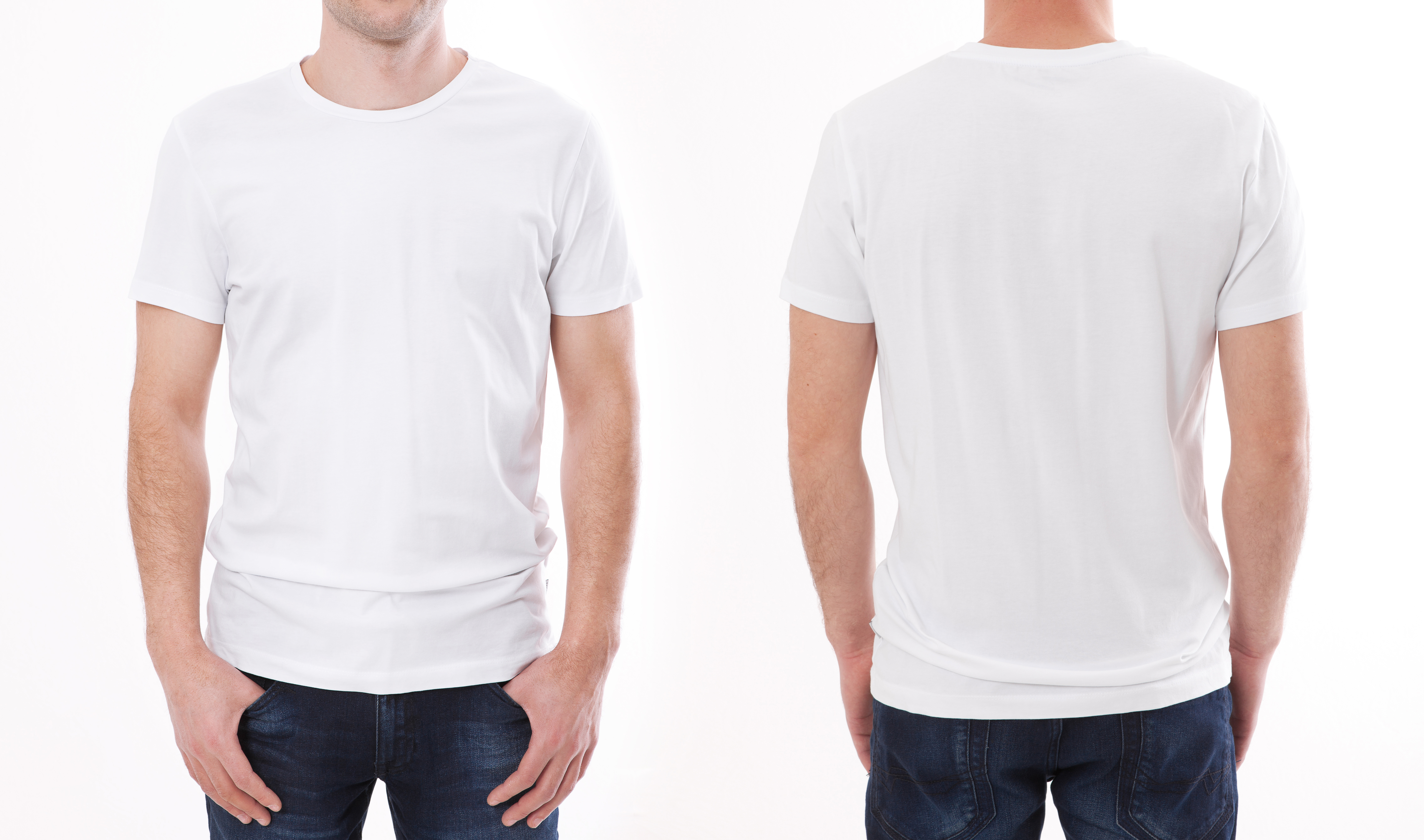front and back shots of man wearing a T-shirt