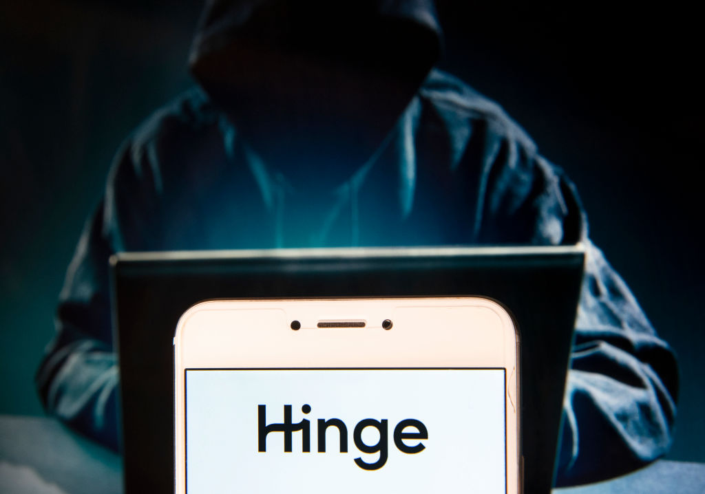 Online dating app Hinge logo is seen on an Android mobile