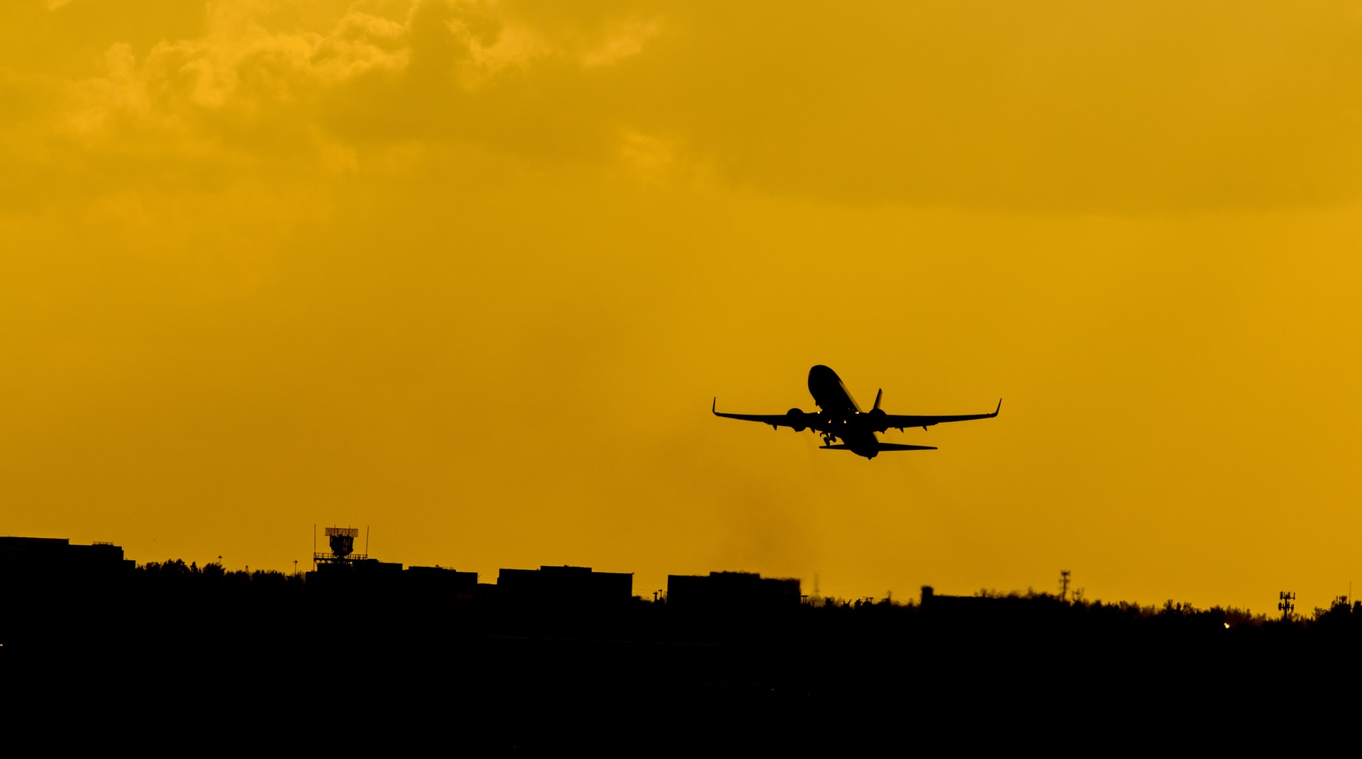 Jet plane in flight