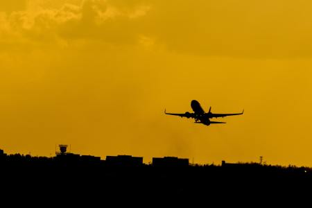 Jet plane in flight