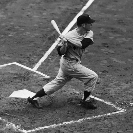 Mickey Mantle plays in Yankees game