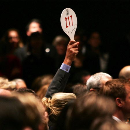 Christie's auction house paddle