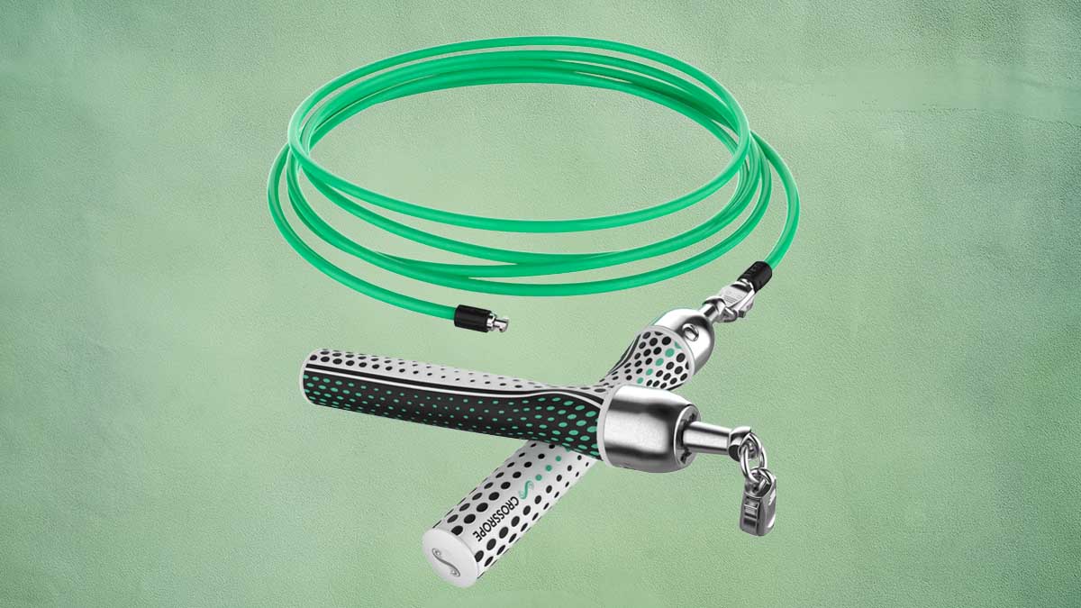 Crossrope jump rope on a green background