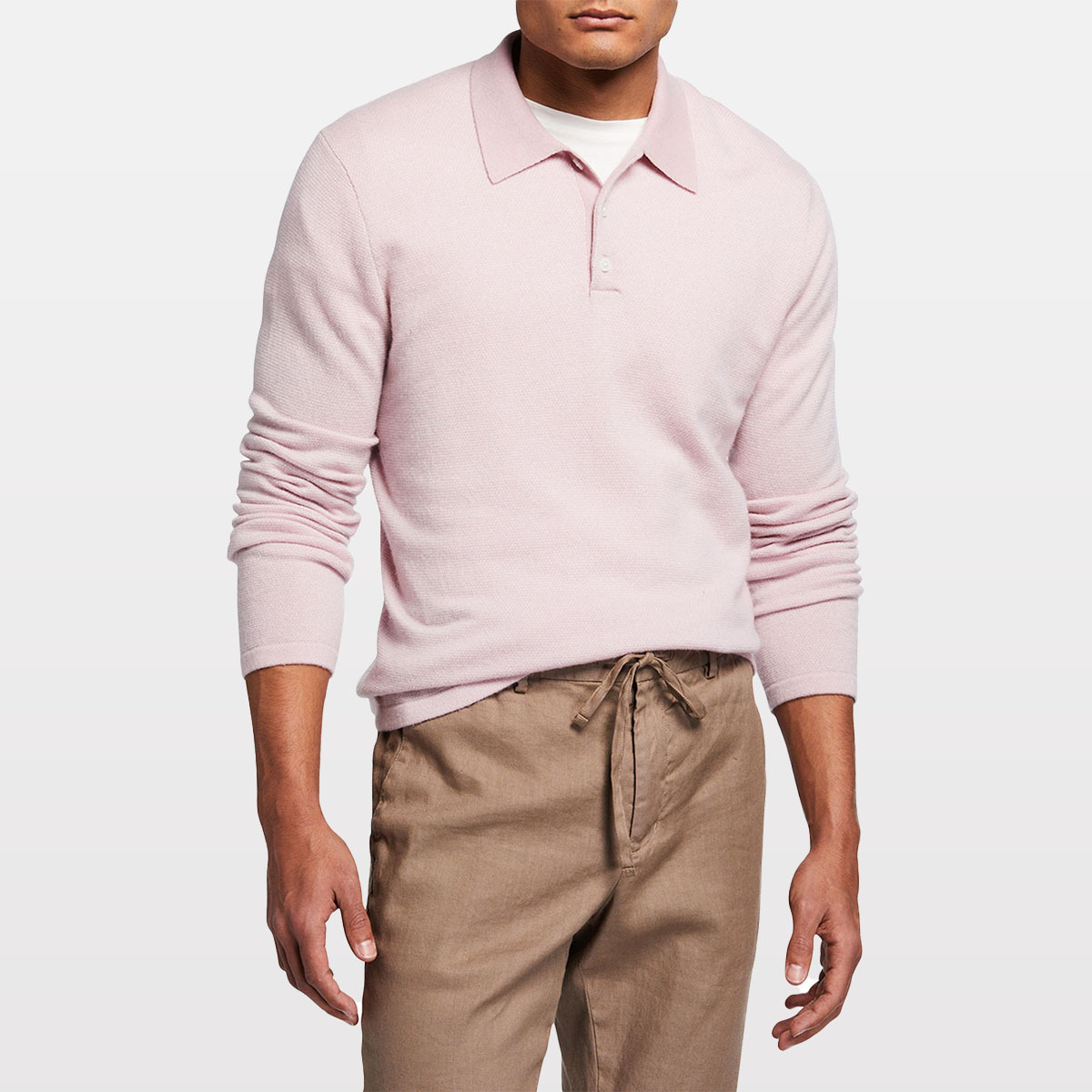 Vince Wool-Cashmere Birdseye Polo Shirt NEIMAN MARCUS