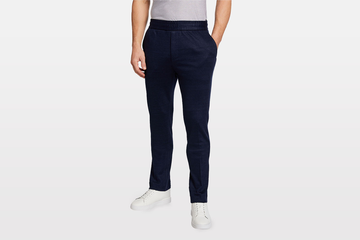 Salvatore Ferragamo Solid Linen-Cotton Pants neiman marcus