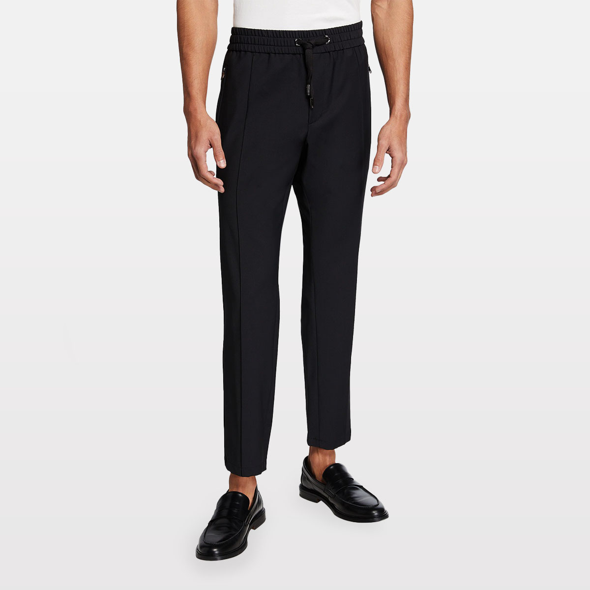Dolce & Gabbana Men's High-Waist Wool Jogger Pants