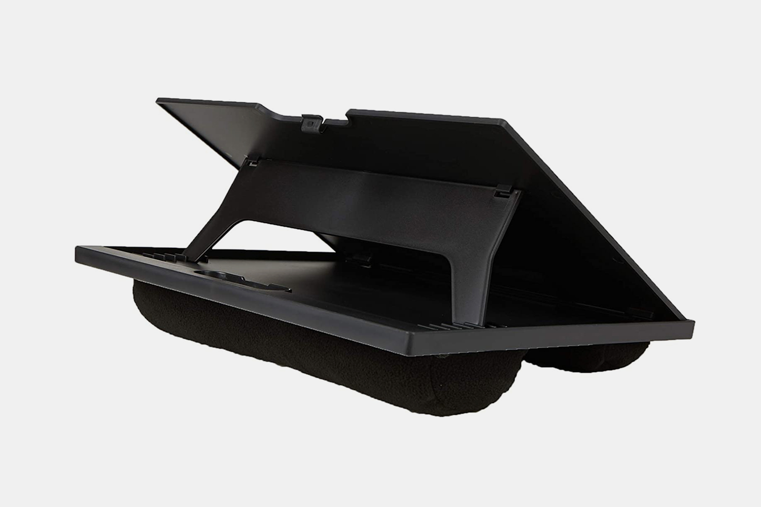 Mind Reader Adjustable Portable 8 Position Lap Top Desk with Built in Cushions, Black