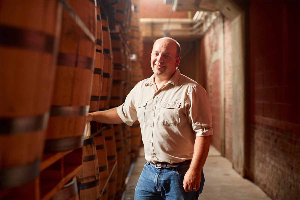 Brian Prewitt, Master Distiller at A. Smith Bowman Distillery, in the distillery