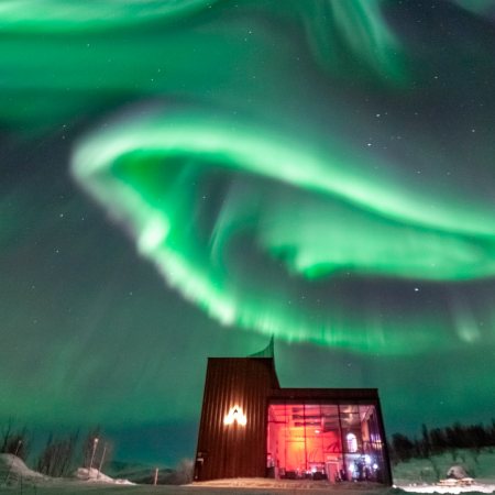 aurora distillery under the Northern Lights