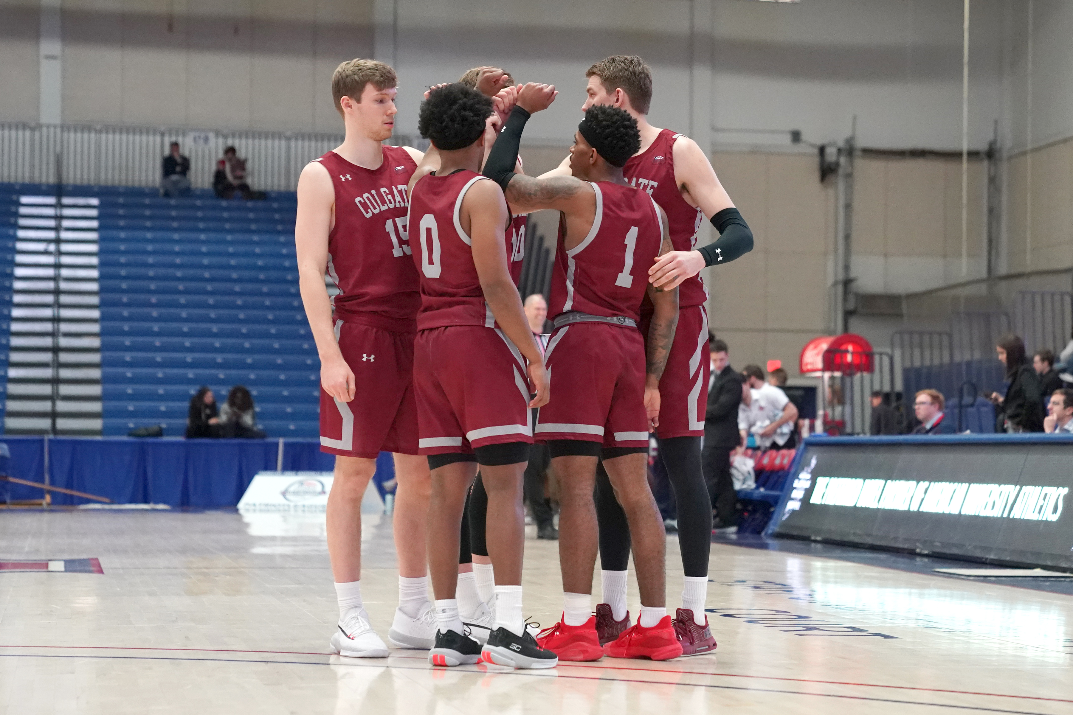 The Colgate Raiders huddle