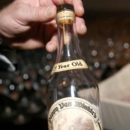 A bottle of Pappy Van Winkle 23 Years Old whiskey