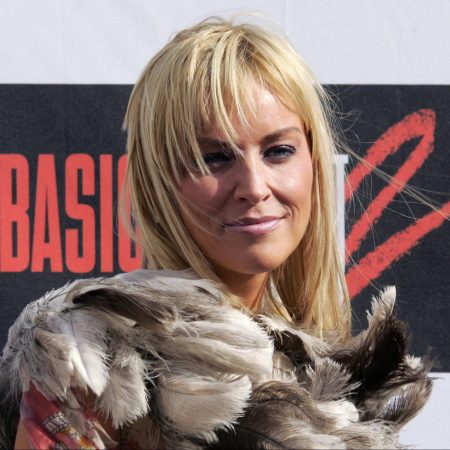 : US actress Sharon Stone poses during the photo call for Michael Caton-Jones' film Basic Instinct 2 : Risk Addiction, 15 May 2005 at the Carlton hotel during the 58th edition of the Cannes International Film Festival on the french Riviera