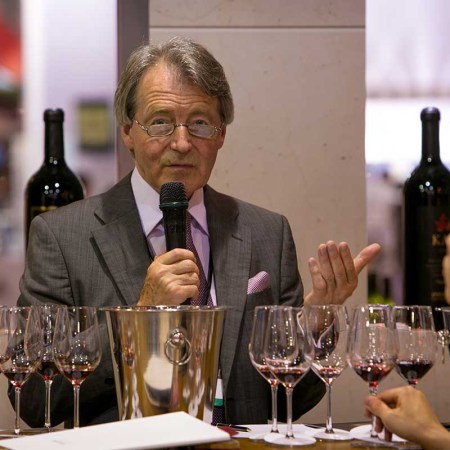 British wine expert Steven Spurrier joins global wine producers in attending Vinexpo Asia-Pacific 2014, held at the Hong Kong Convention & Exhibition Centre, on May 27, 2014, in Hong Kong, China